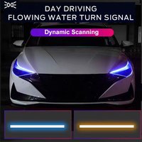 Feux diurnes de voiture LED DRL, bande flexible étanche, feux de sauna automatiques, feux de freinage, 12V, 60cm, 24 pouces, 2 pièces
