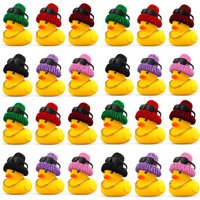 6/12/36Pcs Rubber Duck Car Decorations Yellow Duck Dashboard Ornaments with Mini Hat Necklace and Sunglasses Car Duck in Bulk