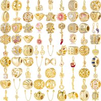 Hot Sale Gold Plated European Charms Beads,Mixed Styles DIY Jewelry Pendants,Fashion Spacer Beads For Women Jewelry Making Gifts