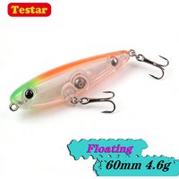 60mm 4.6g Testar Topwater Pencil Bait Surface Walker Fishing Lures Floating Walk The Dog Saltwater Jerkbait for Bass Trout