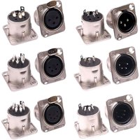 5pcs XLR Connector 3pin 4pin 5pin Male Female Panel Audio Microphone Jack Plug Connector Copper Contact Metal XLR Socket