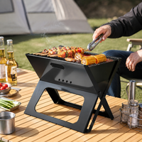 Portable folding barbecue grill with ventilation design for 3-5 people evenly heated essential for camping and picnicking