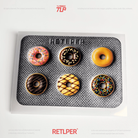 Retlper Reflective Car Stickers Original Worry-Relieving Donut 3D Effect Car and Motorcycle Waterproof Flat Stickers