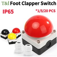 Large Mushroom Head Emergency Stop Button Switch, Waterproof Momentary or Self Locking Push Button for Machine Control