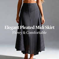Miyake Pleated Irregular Skirt Designer Casual Elegant High Waisted Pleated Long Solid Color Skirt