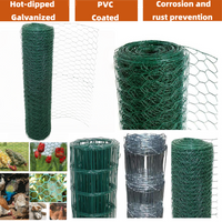Galvanized Steel Fence Wire Mesh Roll Garden Netting Roll 2mm Thickness Metal Border Mesh Hot-dipped Galvanized PVC Coated Hardware Cloth for Plants Fruits Pet Fencing Chicken Rabbit Net