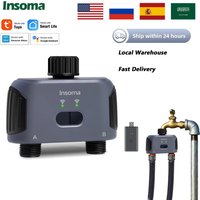 Insoma Automatic Water Timer Zigbee Wifi 2-Outlet Garden Irrigation Watering System Sprinkler Programmer Tools support Alexa