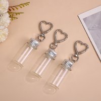 1pc Mini Wishing Bottle Keychain for DIY Crafts Graduation Wedding Favors Party Transparent Glass Storage Jars Gifts Home Decor