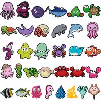 1PCS Cute Ocean Animal Shoe Charms Kawaii Octopus Dolphin Whale Shoe Accessories for Kids Clogs Sandal Buckle Fit Wristband Gift