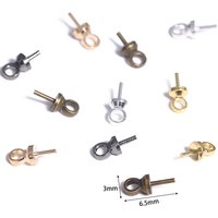 100pcs/lot Metal Charms Screw Eye Bails Beads End Caps Clasps Pins Connectors 3x6.5mm For DIY Pendant Jewelry Making Accessories