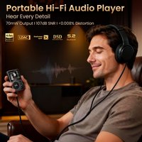 HIFI WALKER H2 Hi-Res MP3 Player, 64GB Memory, ESS9018 DAC Chip, USB-DAC, Bluetooth 5.2, ALPS Wheel, CNC Metal Case, DAP Player