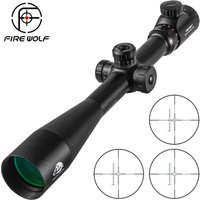 2025 Fire Wolf Neues 10-40x50 E-Zielfernrohr mit großer Reichweite, Seitenrad-Parallaxe, Optikvisier für Gewehre, Jagdzielfernrohre, Gewehrvisier, Europäisches Lager