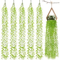 5/10Pcs Artificial Hanging Vine Fake Willow Plant Decoration Green Leaf Ivy Wedding Indoor Outdoor Home Garden DIY Decoration