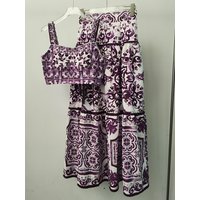 Retro fashion women's suit summer new sexy one-word collar short suspender top+high waist A-word skirt elegant two-piece suit
