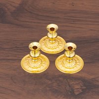HTISOK Mini 5cm Gold Orthodox Christian Candle Holder Home Altar Decor, Religious Gift, Easter Ceremonial Accessory