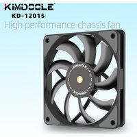 Kimdoole High Performance PC Case Fan 120*15mm Ultra-thin Cooling Fan FDB Bearing 4Pin PWM 800-1800 RPM Silent CPU Cooling Fan