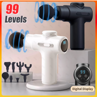 Mini 99 Levels Massage Gun Portable Handheld Fascia Gun Digital Display Vibration Muscle Massager Deep Tissue Massager for Body