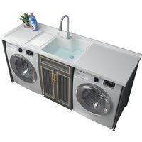 Double washing machine combined balcony flat dryer cabinet drum integrated laundry pool basin bathroom