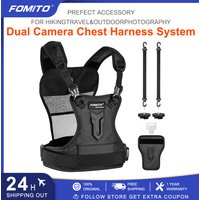 System kamery wielofunkcyjnej FOMITO z podwójnym mocowaniem, kamizelka na klatkę piersiową z boczną kaburą na lustrzanki Canon, Nikon, Sony, Olympus.