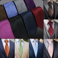 Solid Neckties for Men Classic Gray Silk Blen Ties Wedding Gift Colorful Red Blue School Purple Accessories Business Formal