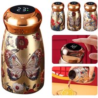 304 Stainless Steel Insulated Cup Leak-Proof 230ml Coffee Mug Chinese Style Temperature Display Vacuum Pocket Cup Outdoor