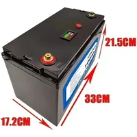 battery12V 100Ah 18650 LiFePO4 Battery with BMS for Solar Power System RV House Trolling Motor - Lithium Iron Phosphate Built-in