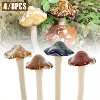 4/8 Pcs Garden Mushrooms Decoration Ceramics Toadstool Mushroom Statue Crafts Corrosion-Resistant Non-Fading Courtyard Ornament