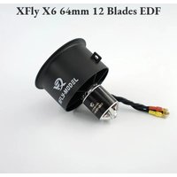 Xfly 64mm 12 Blade EDF Ducted Power Unit Electric Ducted Fan 2840-KV3200 External Rotation 4S RC Outrunner Brushless Motor