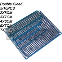 5-10PCS 3x7cm 4x6cm 5x7cm 7x9cm Prototype BoardsBlue Circuit Perfboard Double Sided Circuit Boards DIY Electronic Kit
