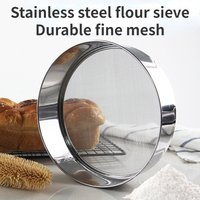 Baking Tools Stainless Steel Flour Sieve Round 40-Mesh Fine Flour Fieve For Making Bread And Snacks Essential Made In China