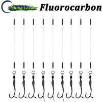 6/9Pcs 35lb Ready-Tied 100% Fluorocarbon Ronnie Rigs Barbed Hook2-6 Swivels/Screws Anti-Tangle Sleeves Carp Hair Rig Accessories