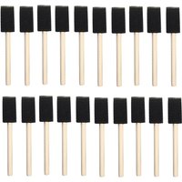 24 Pcs Brush Painting Stains Sponge Drawing Disposable Wood Handle For Crafts Mixed Media Projects PaintBrush