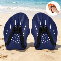 1 Pair Swimming Training Hand Paddles, Swimming Training Freestyle Breaststroke Hand Fins with Adjustable Straps