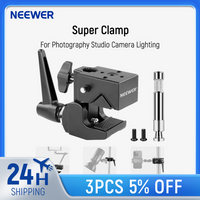 NEEWER Super Clamp with 5/8" Stud, Spring Lock, 2.4"/6cm Jaw Grip Heavy Duty Crab Pole Clamp for Round Pipe Flat Surface