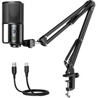 FIFINE USB Streaming Microphone Kit with Arm Boom,Condenser Mic Set with Mute Button,Gain Knob for PC,Recording,YouTube-T669PRO1