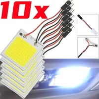 10/1 PCS 48 SMD T10 4W 12V COB Car Interior Panel LED Lights White Lamp Bulb Car Dome Reading Trunk Lmaps
