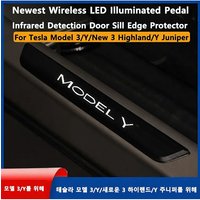 Gen2 Wireless LED Illuminated Pedal for Tesla New Y Juniper New 3 Highland Infrared Detection Door Sill Edge Protector Model 3 Y