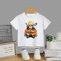 Naruto Kids T-Shirt Breathable Cotton Short Sleeve Anime Print Children Summer Casual Wear O-Neck Tee for Boys Girls 3-14 Years