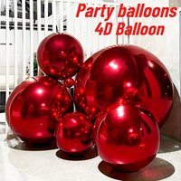3/5/10pcs 4D Foil Balloon Red Silvery Gold Round Balloon Balloon for Birthday Party Wedding Shower Decoration Supplies