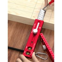 Magnetic Woodworking Marking Ruler Multifunctional Horizontal Template Gauge Carpenter Ruler With Metric And Imperial Pocket Ruler Slide Ruler T-Track Metal Slide Stops Rulerler