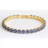 Luxury 5mm Blue CZ Tennis Bracelets For Women Girls Iced Out Zircon 18k Gold Plated Women's Bracelet Jewelry Christmas Gift