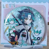 Cute Genshin Impact Tartaglia Wanderer Xiao Venti Kazuha Pin Glitter Character Badge Brooch Fans Collection Gift Bag Accessories