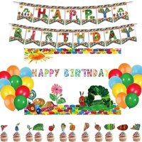 caterpillar Birthday Party Supply Decoration Balloon Animal Banner insect Cake topper Kindergarten Decor Baby Shower backdrop
