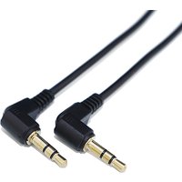 3.5mm 3 Pole 90° Male double Right Angled to 3.5mm Angled Male Jack Right Angle Audio Converter Adapter Cable Cord Gold