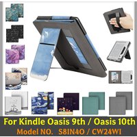PU Leather Stand Case for All-New Kindle Oasis 10th / 9th Generation 2019 / 2017 with Hand Strap Sleep Wake Ebook Smart Cover