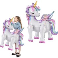 Large Standing Unicorn Foil Balloons for Kids Girls Unicorn Birthday Party Decoration Elephant Animal Balloon Baby Shower Favors