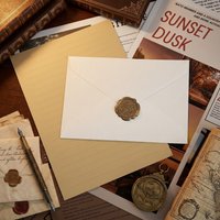 16PCS Luxury Linen Envelopes Stationery Set Vintage Wedding Invitation Letter Paper for Baby Shower Graduation Love Letter