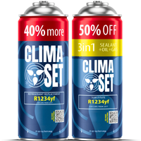 skSet of 2X R1234Yf XL Refrigerant Climaset for Air Conditioning Charging in Cars, Oil, Sealant, Thread in a Multi-Use Can, for Cars Produced from 2017, Easy And Fast Service, Time And Money Saving,