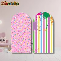 Mocsicka Arch Backdrop Child Baby Shower Boy Birthday Adult Wedding Arched Covers Background Painting Stripes Decor Studio Props