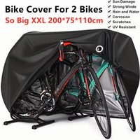 AliExpress NONE Bike Cover For 2 Bikes Outdoor Waterproof Bicycle Cover Rain Sun UV Dust Windproof With Lock Hole portable storage only 310g